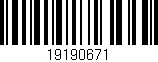 Código de barras (EAN, GTIN, SKU, ISBN): '19190671'