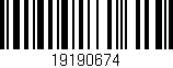 Código de barras (EAN, GTIN, SKU, ISBN): '19190674'