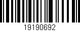 Código de barras (EAN, GTIN, SKU, ISBN): '19190692'