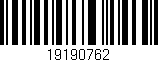 Código de barras (EAN, GTIN, SKU, ISBN): '19190762'