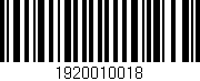 Código de barras (EAN, GTIN, SKU, ISBN): '1920010018'