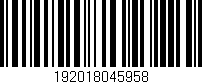 Código de barras (EAN, GTIN, SKU, ISBN): '192018045958'