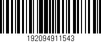 Código de barras (EAN, GTIN, SKU, ISBN): '192094911543'