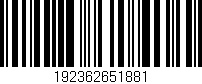 Código de barras (EAN, GTIN, SKU, ISBN): '192362651881'