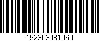 Código de barras (EAN, GTIN, SKU, ISBN): '192363081960'