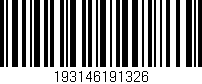 Código de barras (EAN, GTIN, SKU, ISBN): '193146191326'