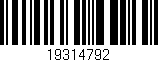 Código de barras (EAN, GTIN, SKU, ISBN): '19314792'