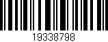 Código de barras (EAN, GTIN, SKU, ISBN): '19338798'