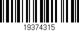 Código de barras (EAN, GTIN, SKU, ISBN): '19374315'