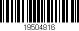 Código de barras (EAN, GTIN, SKU, ISBN): '19504816'