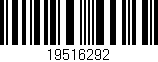 Código de barras (EAN, GTIN, SKU, ISBN): '19516292'