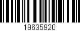 Código de barras (EAN, GTIN, SKU, ISBN): '19635920'