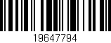 Código de barras (EAN, GTIN, SKU, ISBN): '19647794'