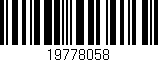 Código de barras (EAN, GTIN, SKU, ISBN): '19778058'