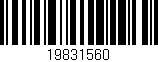 Código de barras (EAN, GTIN, SKU, ISBN): '19831560'