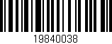 Código de barras (EAN, GTIN, SKU, ISBN): '19840038'