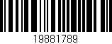Código de barras (EAN, GTIN, SKU, ISBN): '19881789'