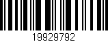 Código de barras (EAN, GTIN, SKU, ISBN): '19929792'