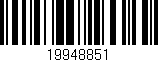 Código de barras (EAN, GTIN, SKU, ISBN): '19948851'