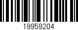Código de barras (EAN, GTIN, SKU, ISBN): '19959204'