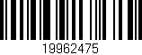 Código de barras (EAN, GTIN, SKU, ISBN): '19962475'