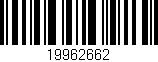 Código de barras (EAN, GTIN, SKU, ISBN): '19962662'