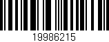Código de barras (EAN, GTIN, SKU, ISBN): '19986215'