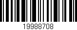 Código de barras (EAN, GTIN, SKU, ISBN): '19988708'