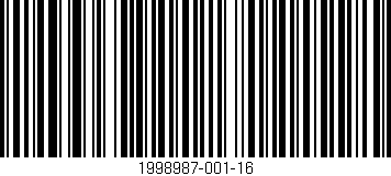 Código de barras (EAN, GTIN, SKU, ISBN): '1998987-001-16'