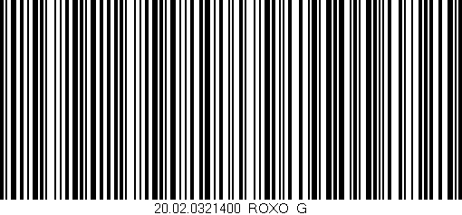 Código de barras (EAN, GTIN, SKU, ISBN): '20.02.0321400/ROXO_G'
