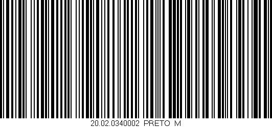 Código de barras (EAN, GTIN, SKU, ISBN): '20.02.0340002/PRETO_M'