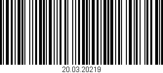 Código de barras (EAN, GTIN, SKU, ISBN): '20.03.20219'