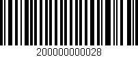 Código de barras (EAN, GTIN, SKU, ISBN): '200000000028'