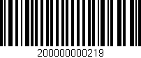 Código de barras (EAN, GTIN, SKU, ISBN): '200000000219'