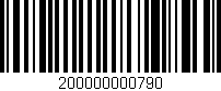 Código de barras (EAN, GTIN, SKU, ISBN): '200000000790'