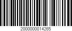 Código de barras (EAN, GTIN, SKU, ISBN): '2000000014265'