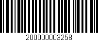 Código de barras (EAN, GTIN, SKU, ISBN): '200000003258'