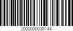Código de barras (EAN, GTIN, SKU, ISBN): '2000000036144'