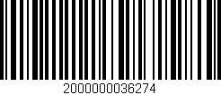 Código de barras (EAN, GTIN, SKU, ISBN): '2000000036274'