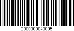 Código de barras (EAN, GTIN, SKU, ISBN): '2000000040035'