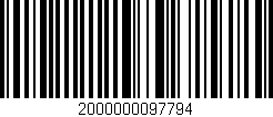 Código de barras (EAN, GTIN, SKU, ISBN): '2000000097794'