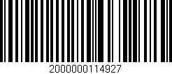 Código de barras (EAN, GTIN, SKU, ISBN): '2000000114927'