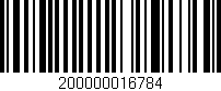 Código de barras (EAN, GTIN, SKU, ISBN): '200000016784'