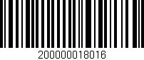 Código de barras (EAN, GTIN, SKU, ISBN): '200000018016'