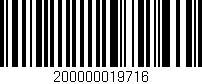 Código de barras (EAN, GTIN, SKU, ISBN): '200000019716'