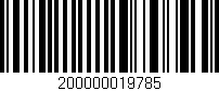 Código de barras (EAN, GTIN, SKU, ISBN): '200000019785'
