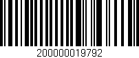 Código de barras (EAN, GTIN, SKU, ISBN): '200000019792'