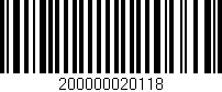 Código de barras (EAN, GTIN, SKU, ISBN): '200000020118'