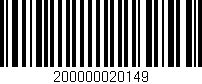 Código de barras (EAN, GTIN, SKU, ISBN): '200000020149'