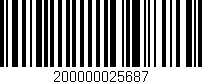 Código de barras (EAN, GTIN, SKU, ISBN): '200000025687'